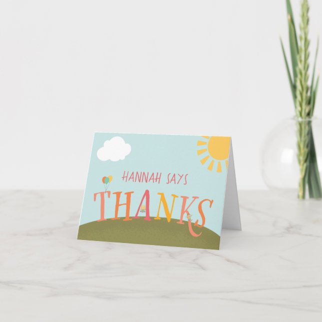 Park Födelsedagsfest - tackkort - flicka (Framsida)