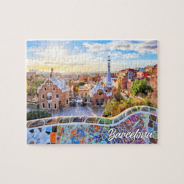 Park Guell, Barcelona, Spain Pussel (Horisontell)