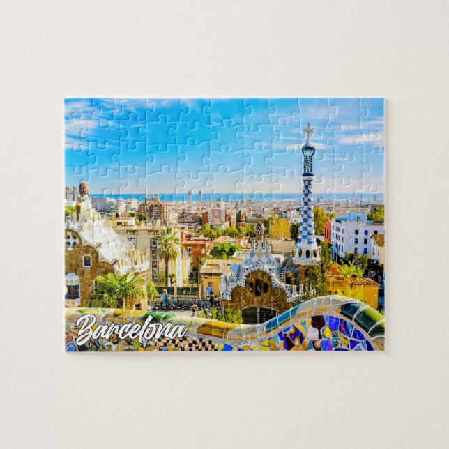 Park Guell, Barcelona, Spain Pussel (Horisontell)