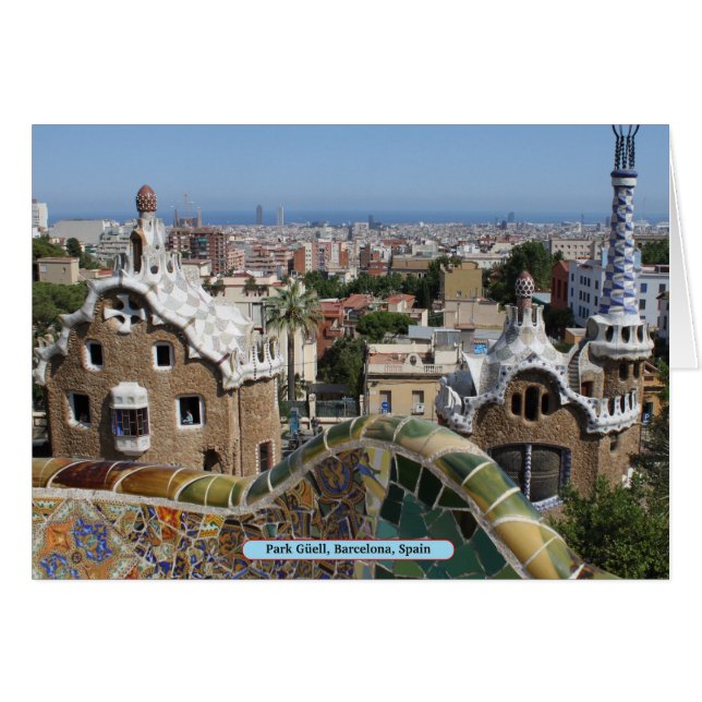 Park Güell, Barcelona, Spanien Hälsningskort (Framsidan Horizontal)