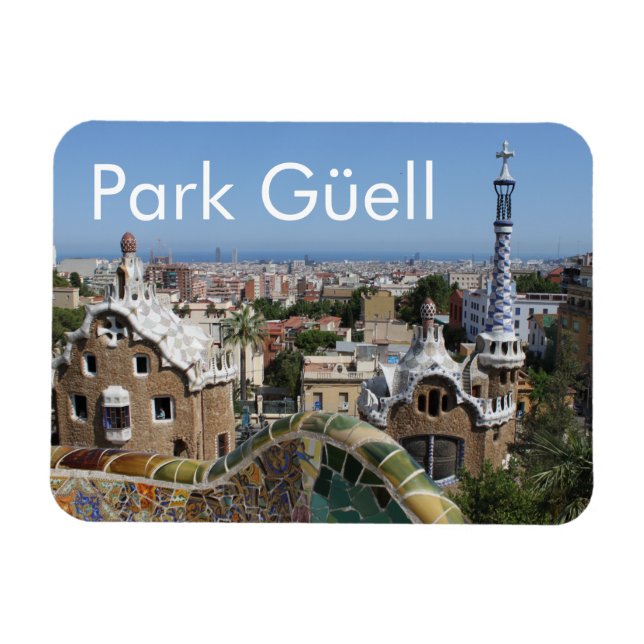 Park Güell, Barcelona, Spanien Magnet (Horisontell)