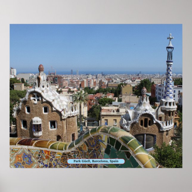 Park Güell, Barcelona, Spanien Poster (Framsidan)