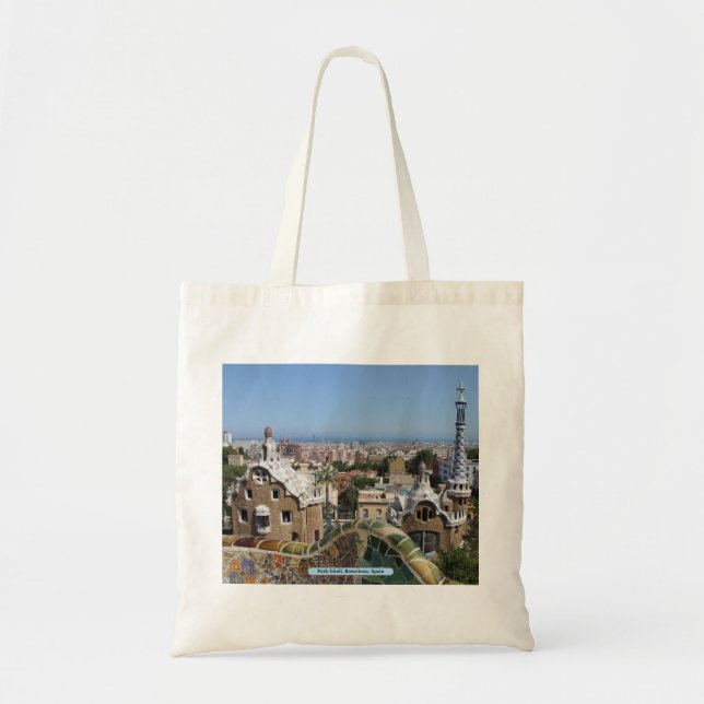 Park Güell, Barcelona, Spanien Tygkasse (Framsidan)