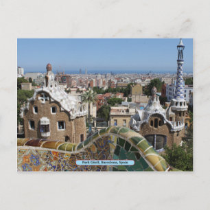 Park Güell, Barcelona, Spanien Vykort