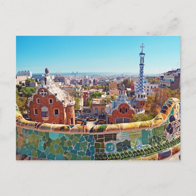 Park Guell, Barcelona - Spanien Vykort (Framsida)