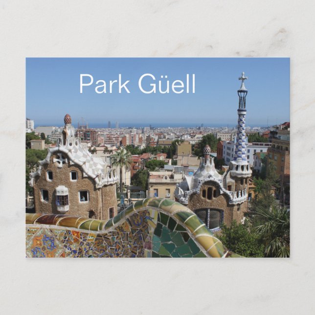 Park Güell, Barcelona, Spanien Vykort (Framsida)