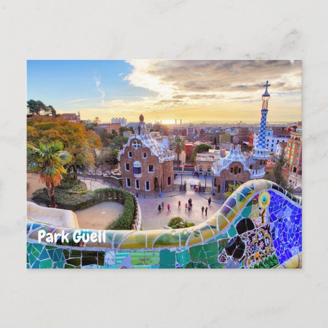 Park Güell, Barcelona, Spanien Vykort (Framsida)