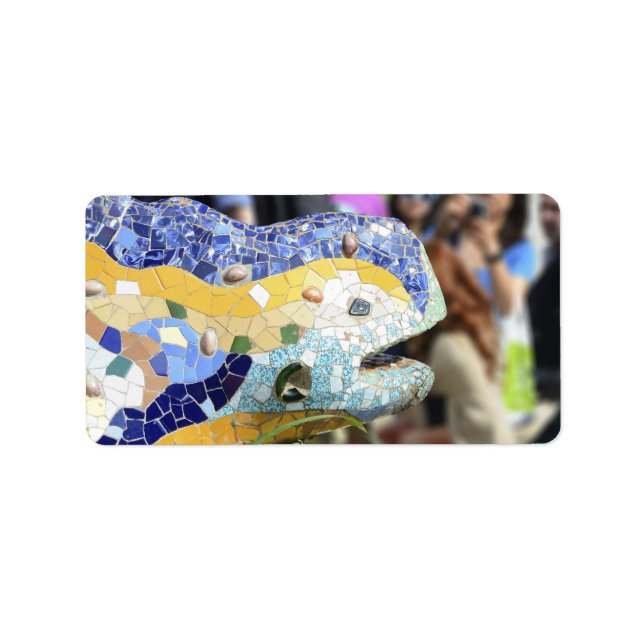 Park Guell dragon-etikett Adressetikett (Framsidan)