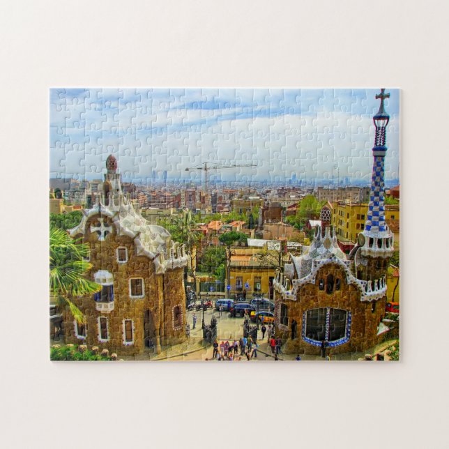 Park Guell Gaudi Barcelona. Pussel (Horisontell)