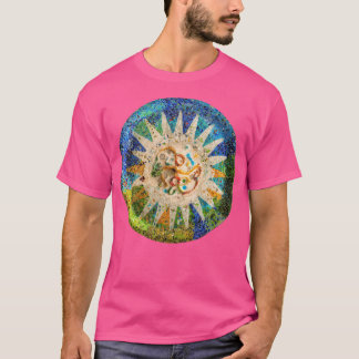 Park Guell Gaudi Barcelona Spain Trencadis Design T Shirt