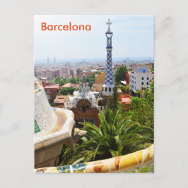 Park Guell i Barcelona, Spanien Vykort