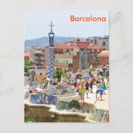 Park Guell i Barcelona, Spanien Vykort