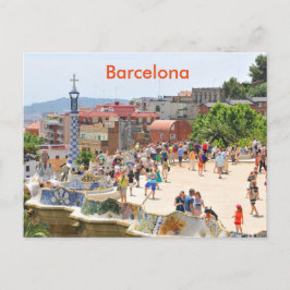 Park Guell i Barcelona, Spanien Vykort