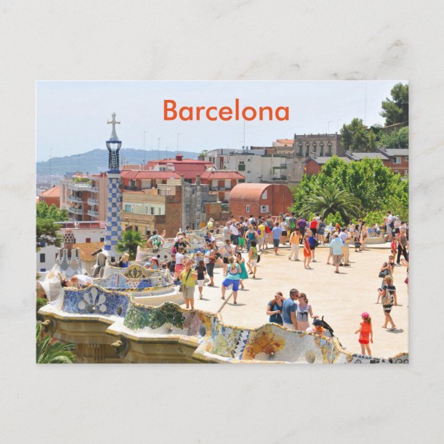 Park Guell i Barcelona, Spanien Vykort (Framsida)