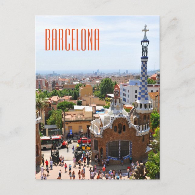 Park Guell i Barcelona, Spanien Vykort (Framsida)