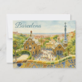 Park Güell i Barcelona Vykort