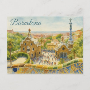 Park Güell i Barcelona Vykort