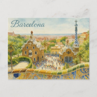 Park Güell i Barcelona Vykort