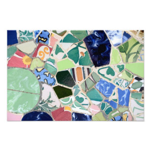 Park Guell mosaics Fototryck