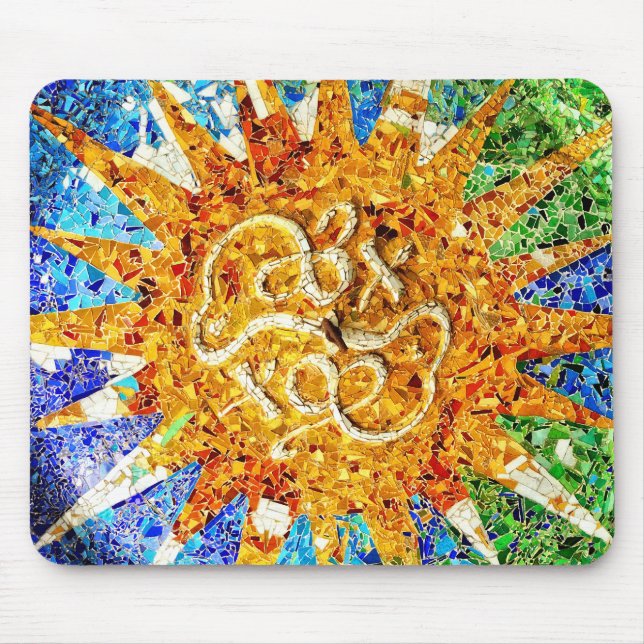 Park Guell mosaics Mousepad Musmatta (Framsidan)