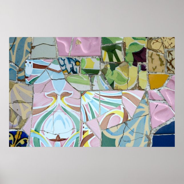Park Guell-mosaics Poster (Framsidan)
