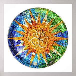 Park Guell-mosaics Poster