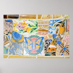 Park Guell-mosaics Poster