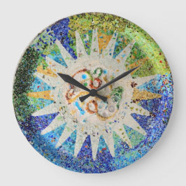 Park Guell mosaics Wall Clock Stor Klocka