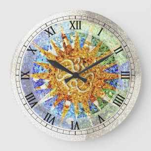 Park Guell mosaics Wall Clock Stor Klocka