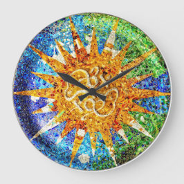 Park Guell mosaics Wall Clock Stor Klocka