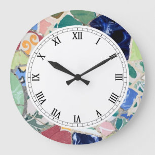 Park Guell mosaics Wall Clock Stor Klocka