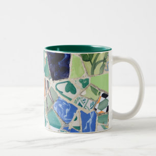 Park Guell-mosaik Två-Tonad Mugg