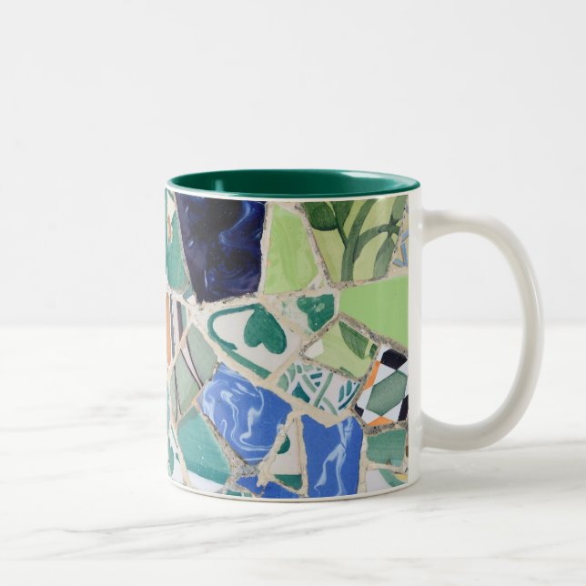 Park Guell-mosaik Två-Tonad Mugg (Höger)