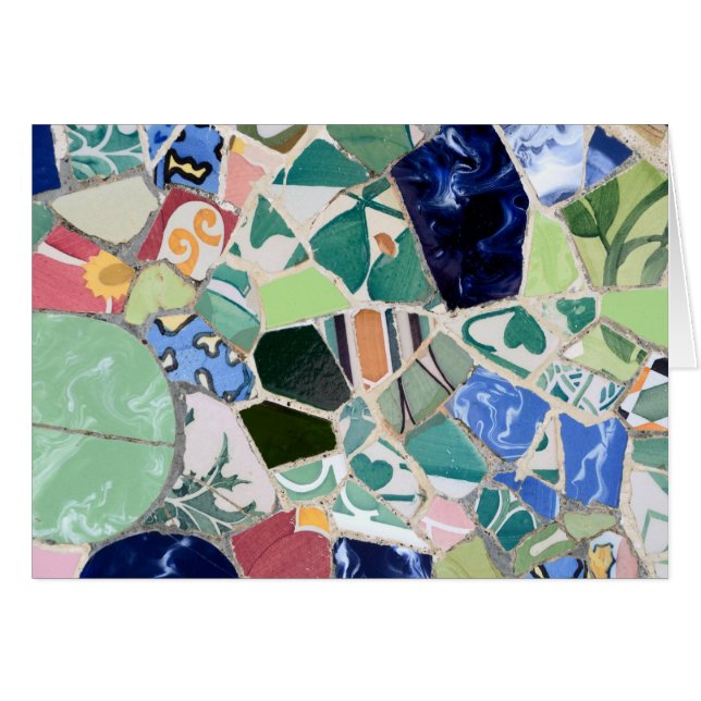 Park Guell-mosaikkort Hälsningskort (Framsidan Horizontal)