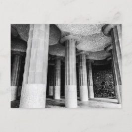 Park Güell of Antonio Gaudi in Barcelona bnw-foto Helg Vykort
