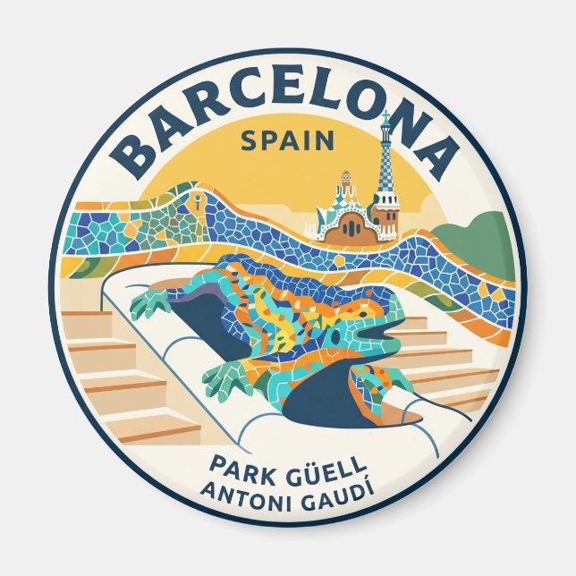 Park Güell Spanien Magnet (Framsidan)
