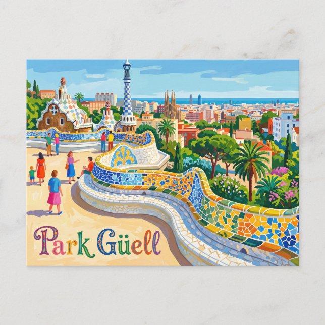 Park Güell Spanien Vykort (Framsida)