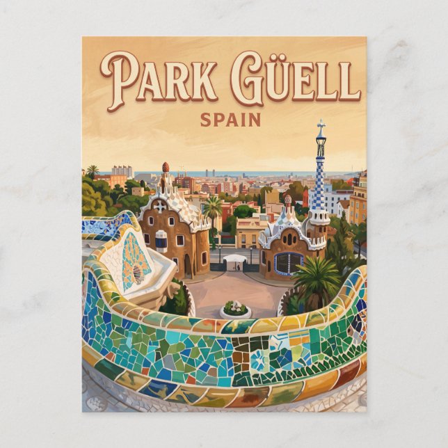 Park Güell Spanien Vykort (Framsida)