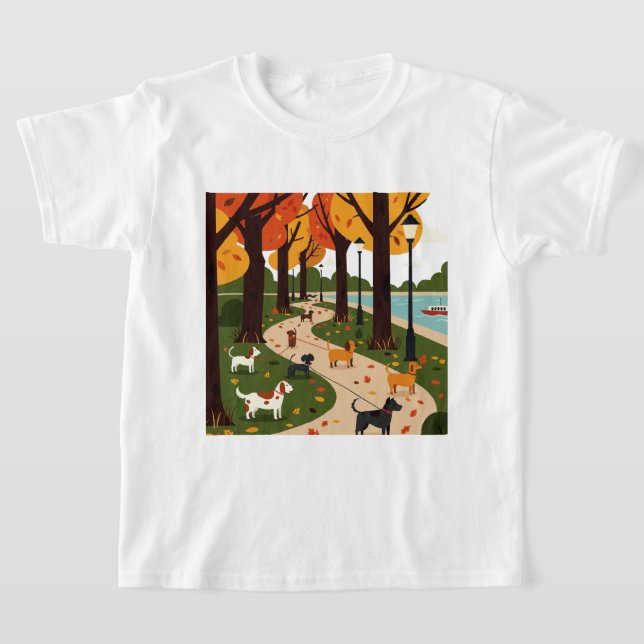Park in autumn t shirt (Laydown)