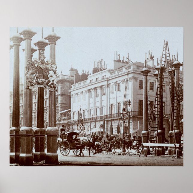 Park Lane dekoreras för drottning Victorias Dia Poster (Framsidan)