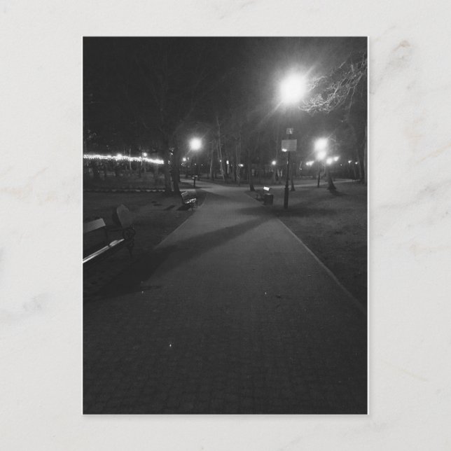 Park på natten vykort (Framsida)