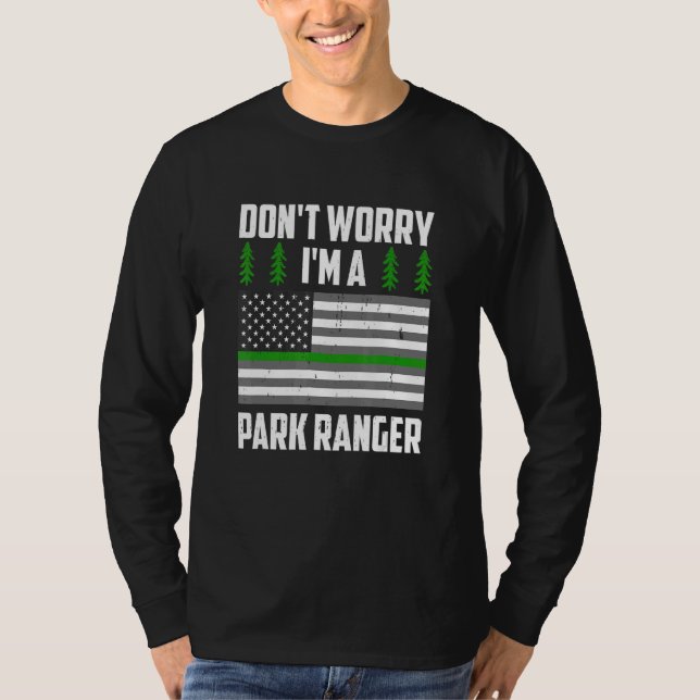 Park Ranger American Flag Wildlife Officer Game Wa T Shirt (Framsida)
