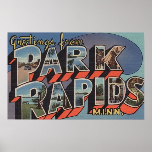 Park Rapids, Minnesota - Large Brev Scenes Poster (Framsidan)