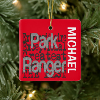 Park Skogsvaktare Extraordinaire ANPASSNINGSBAR Julgransprydnad Keramik