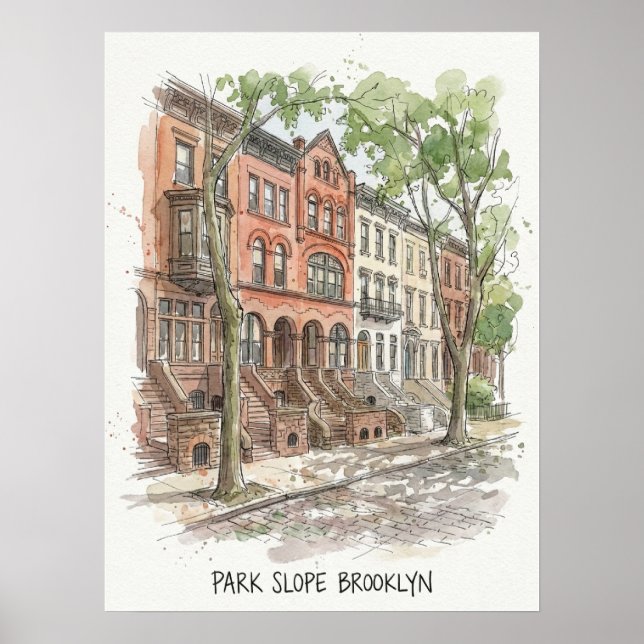 Park Slope Brooklyn New York Poster (Framsidan)