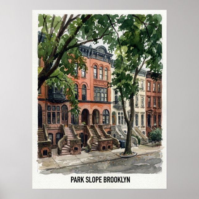 Park Slope Brooklyn New York Poster (Framsidan)