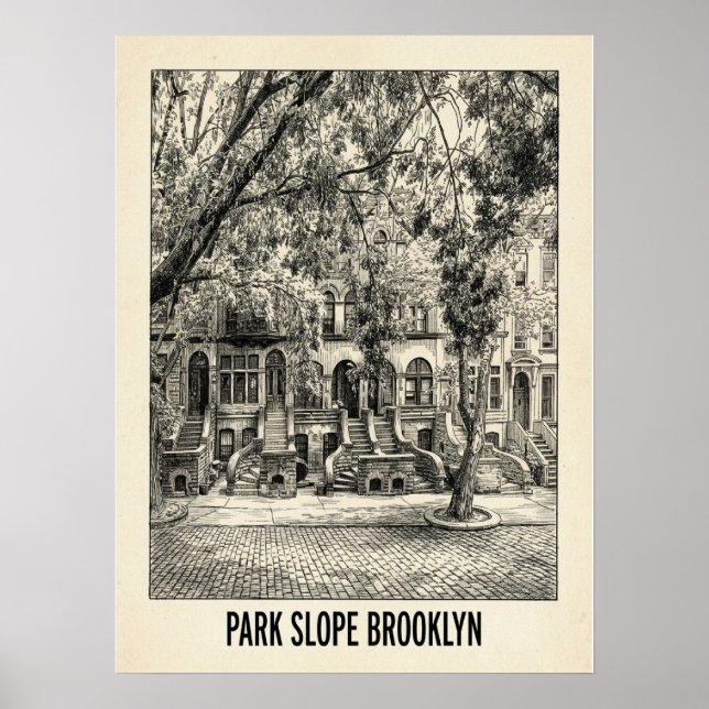 Park Slope Brooklyn New York Poster (Framsidan)
