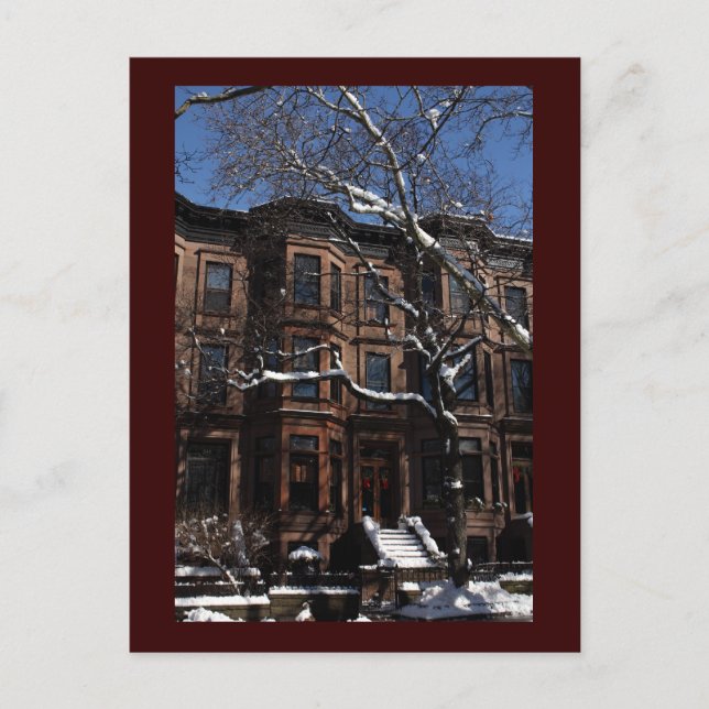 Park Slope, Brooklyn, NY Brownstone Vykort (Framsida)
