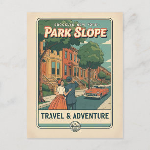 Park Slope Brooklyn NY Retro 1950-tals Resa Vykort