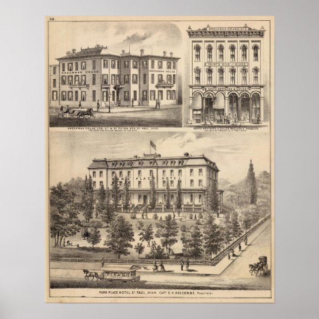 Park Ställe Hotel, Greenman House, Minnesota Poster (Framsidan)